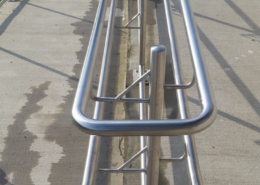 Image showing a stainless steel handrail inside the grounds of a school, constructed by Stainless Works